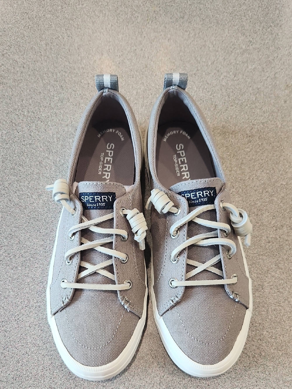 Sperry Light Gray Canvas Boat Shoes